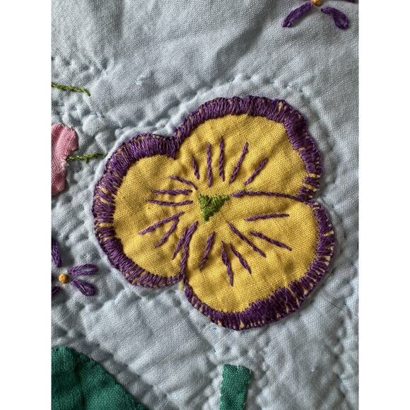 Handmade Machine Sewn Quilt Top Patchwork Scalloped Reversible 91” L x 78” W - Picture 7 of 14